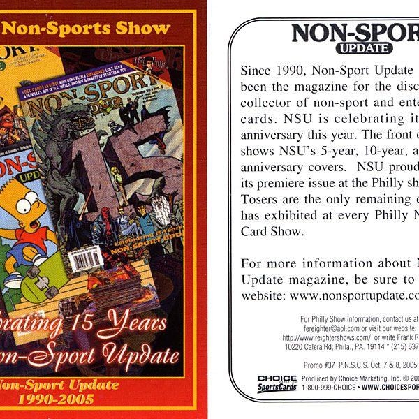 37 15 Years of NonSport Update Philly NonSports Card Show
